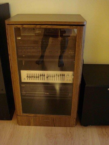 technics stereo cabinets, oak and black, 21" wide x 36" x 16" deep