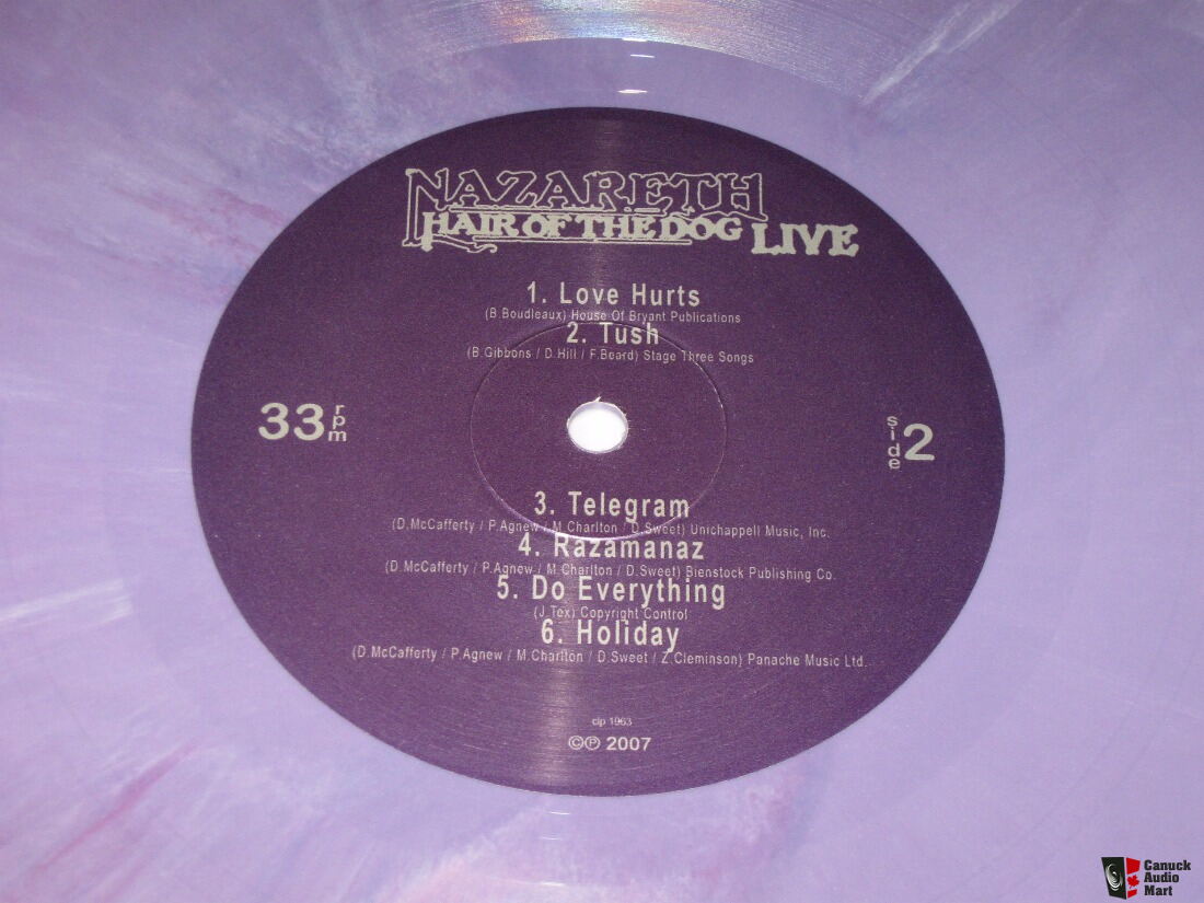 Nazareth Hair Of The Dog Live Ltd Numbered Purple Vinyl Photo