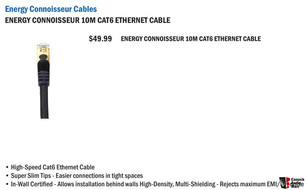 Energy Connoisseur Cat6 Ethernet Cable  10M 30ft Photo 1214361 