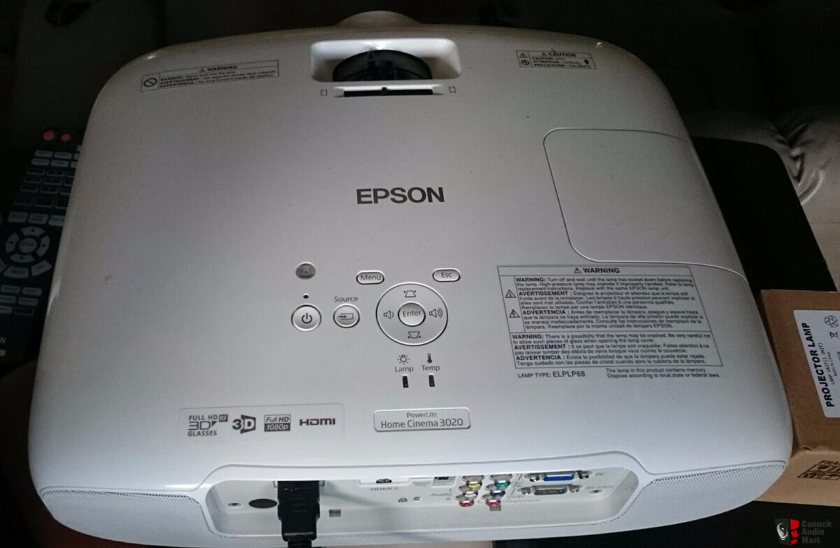 Epson Powerlite Home Cinema 3020 3d 1080p 3lcd Projector Used Brand New Bulb 3 Pair 3d Glasses 6936