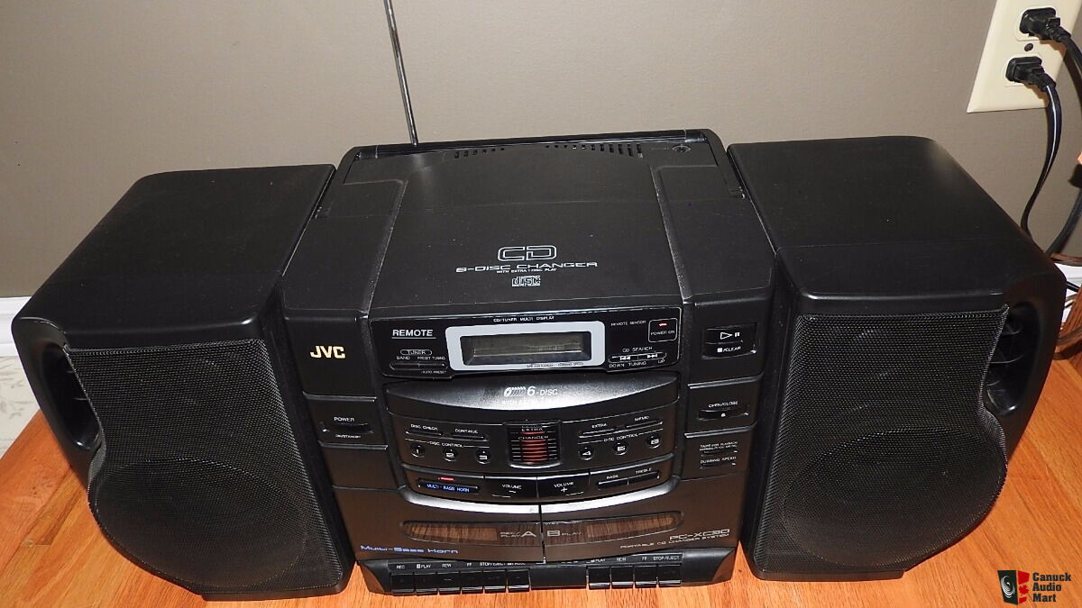 JVC PCXC30 6 CD Changer System Boombox Dual Cassette Deck AM/FM Photo