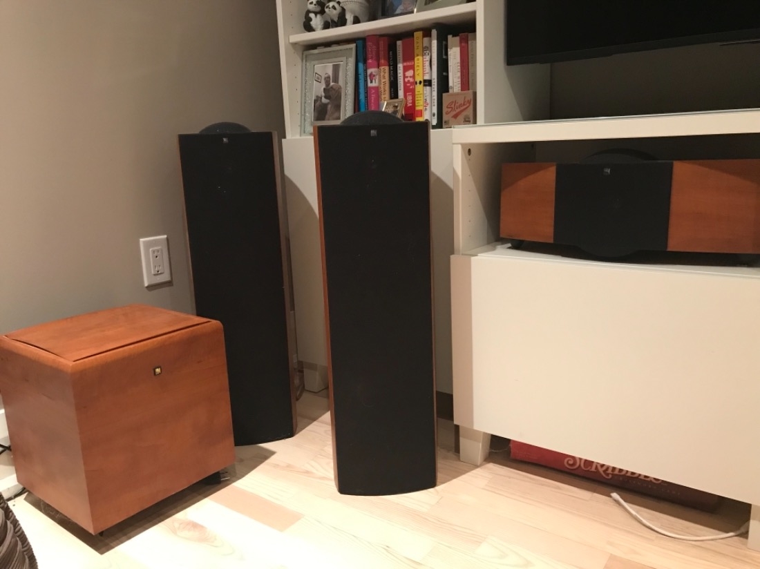 Kef Home Theatre Speaker Package Q3 Q9C Q Compact Stands And PSW kef-home-theatre-speaker-package-q3-q9c-q-compact-stands-and-psw