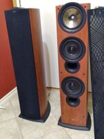 KEF iQ90 floor-standing speakers: walnut finish For Sale - Aussie