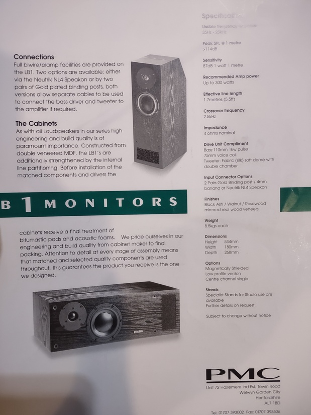 Used PMC LB1 Bookshelf speakers for Sale | HifiShark.com