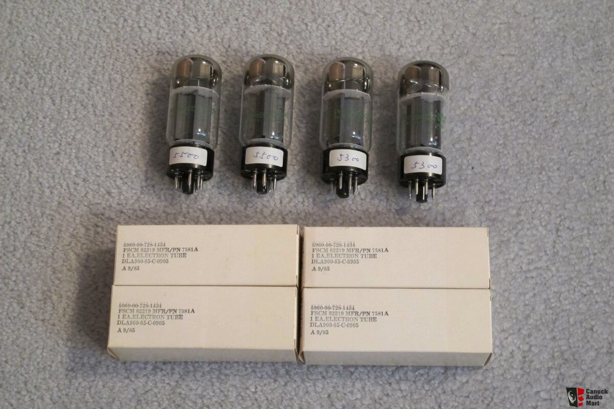 Philips ECG 7581A (6L6GC) quad set NOS tubes with original boxes