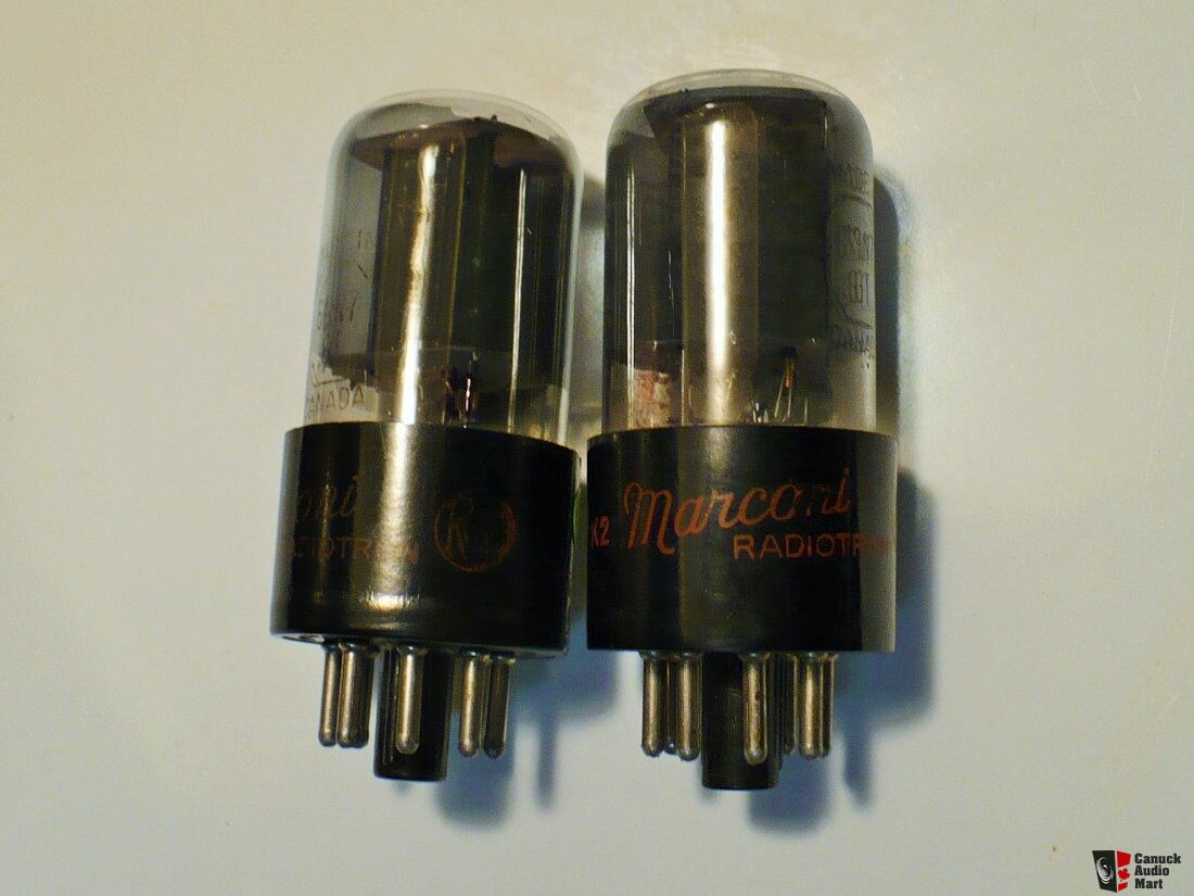 1 Vintage Early Pair Of Marconi Smoked Glass 6SN7GT Tubes Photo ...