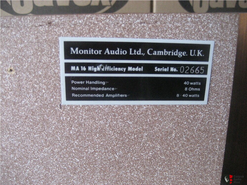 PAIR MONITOR AUDIO MA16 BOOKSHELF SPEAKERS Photo #142748 - Canuck Audio Mart