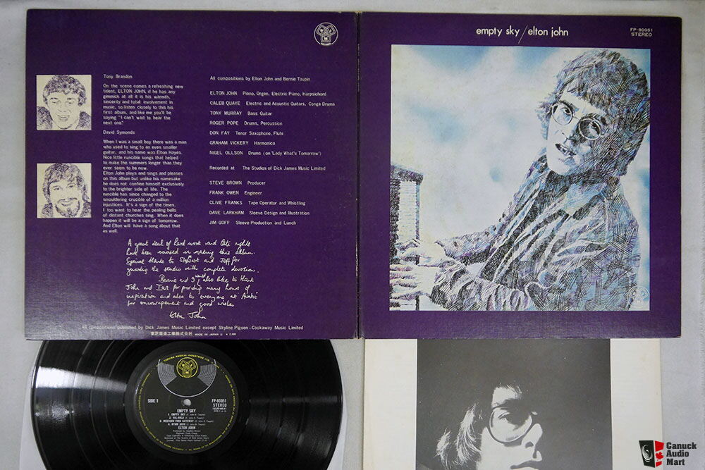 Elton John Empty Sky Djm Fp Japanese Vinyl Lp For Sale Canuck Audio Mart