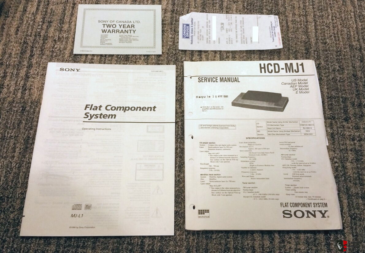 Sony MJ-L1 Flat Component System ** PRICE REDUCED Photo #1747477