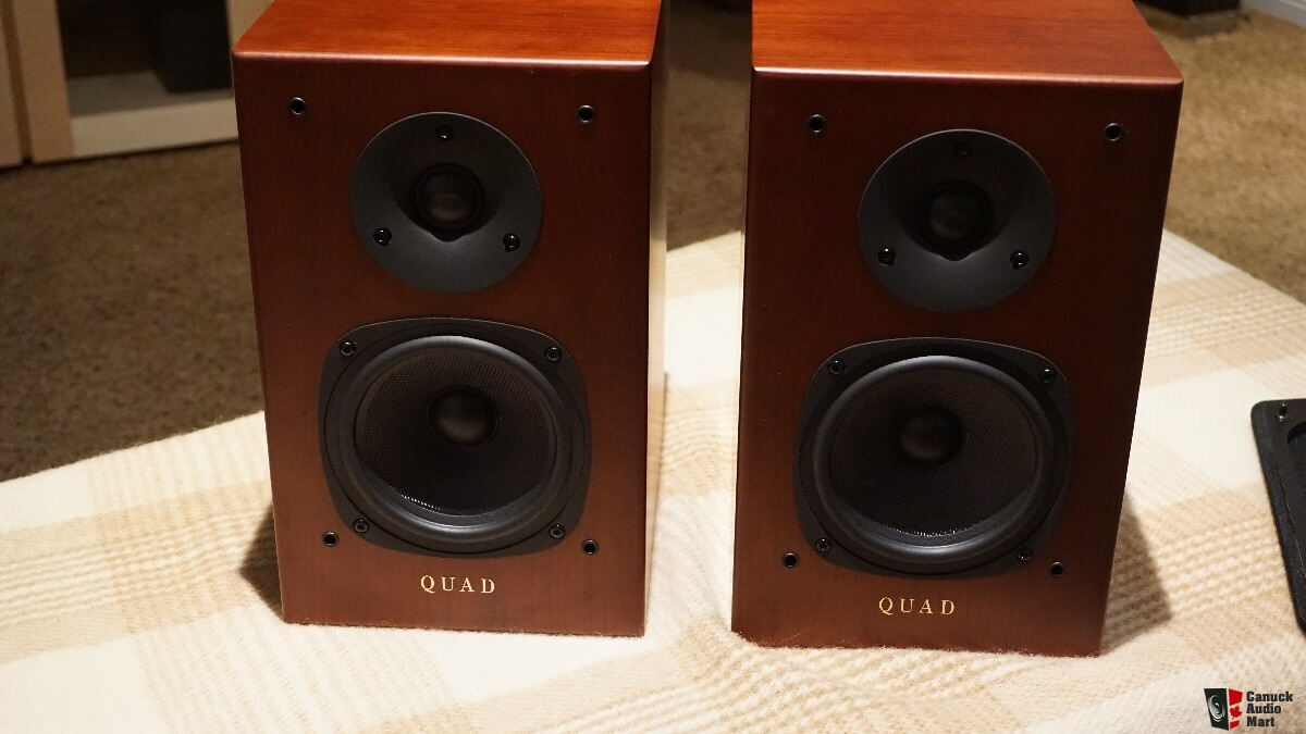 Quad 11L Classic Bookshelf Speakers Cherry Color **** Excellent