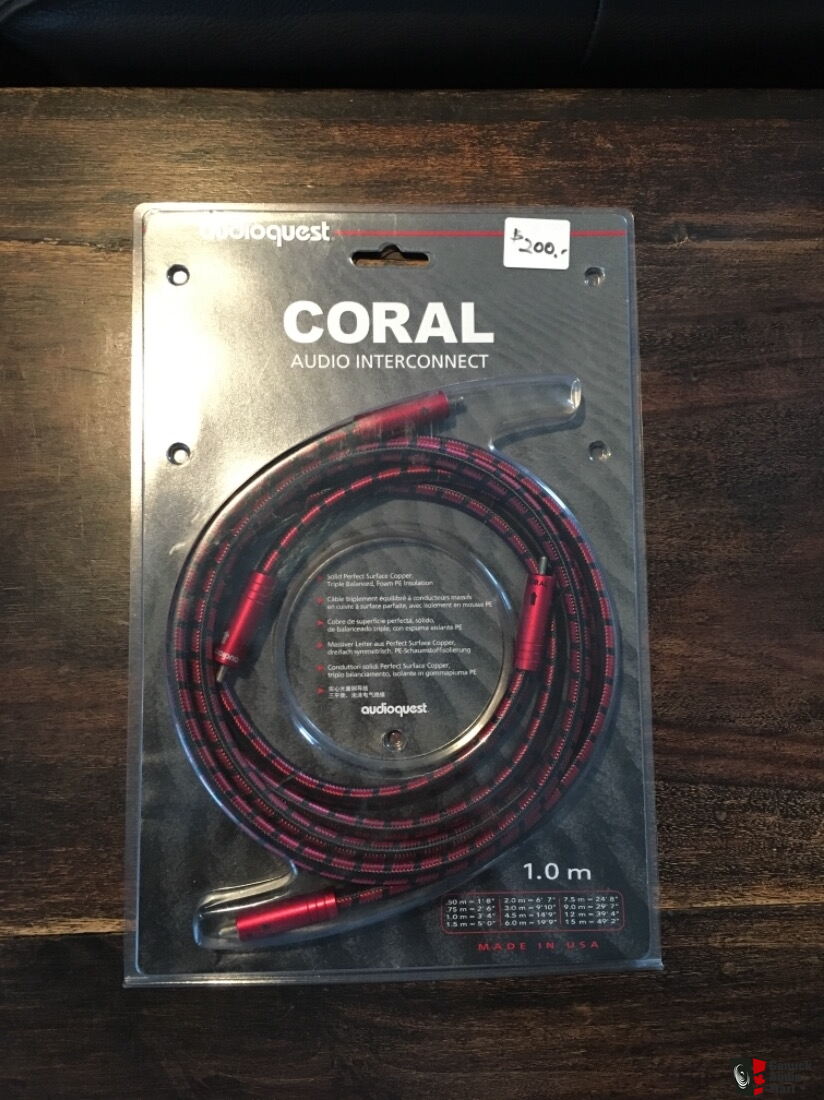 Audioquest Coral RCA 1 m Interconnects - 2 pairs available For