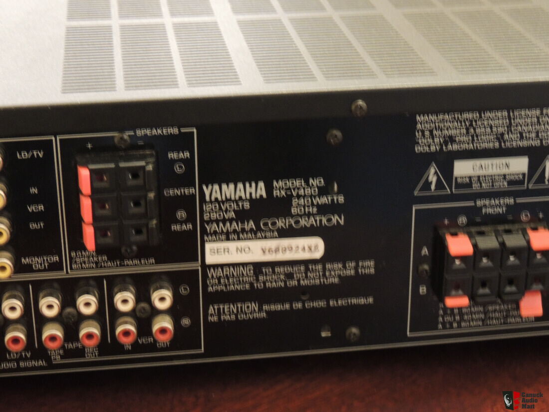 Yamaha Rx V480 Am Fm Surround Stereo Receiver 55 Watts Rms Ch Tape 1 Tape 2 Cd Phono Photo Us Audio Mart