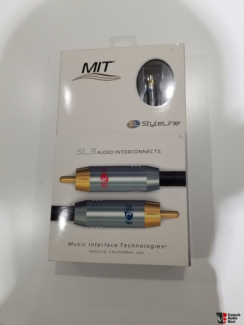 PAIR CABLES MIT STYLELINE SL3 SL 3 RCA AUDIO 1 METERS NEW