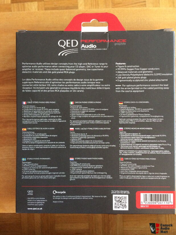 QED Performance Graphite 1.0M RCA Interconnect Pair Photo #2060330