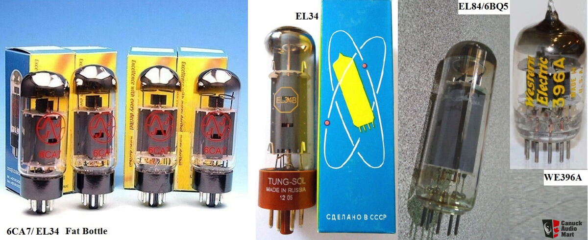 Vacuum Tubes Collection 6DJ8 6922 6CG7 5881 6550 EL34 EL84 6AQ5 396A 