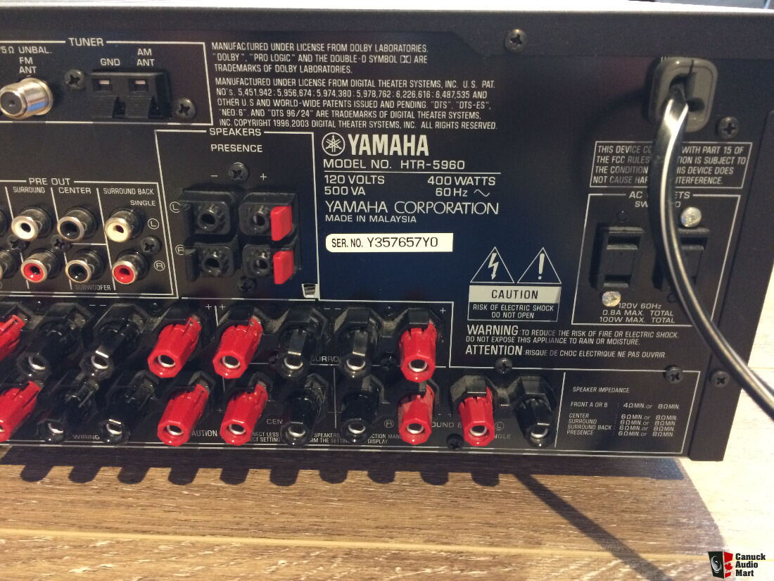 Yamaha HTR5960 7.1 Channel Reciever with YPAO and MM Phono