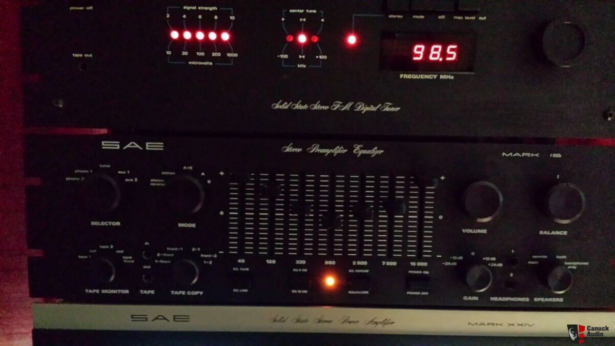 SAE Amp. 2400 XXIV 200 Watt Channel+Mark 1B Preamp.+3200 FM TUNER