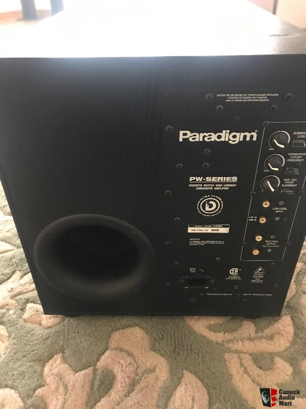 paradigm pw 2100 subwoofer