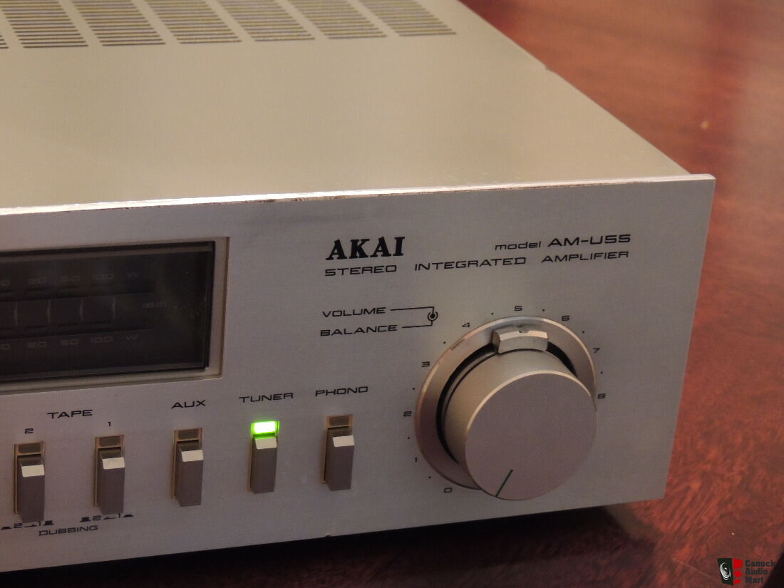 Rare Akai AM-U55 Integrated Stereo Amp- 55 Watts/ch, Phono, Pre/Power ...