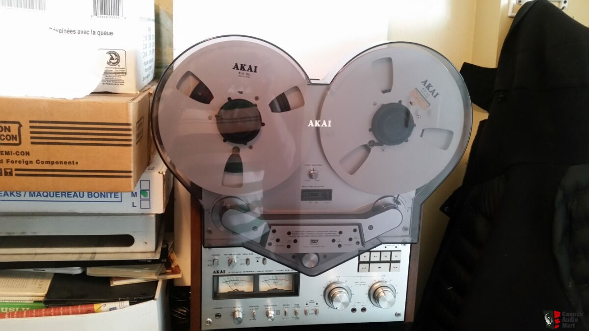 1 Akai Gx635d Reel To Reel Tape Recorder With Cover And Akai Metal Reels And Hubs Photo 2342881