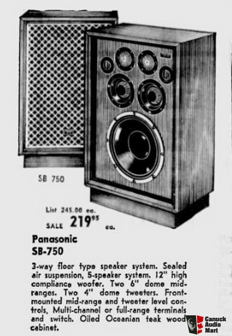 Panasonic SB-750 vintage 3-way, 5 driver speakers Photo #2347286