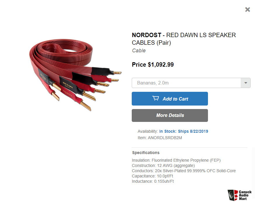 Nordost Red Dawn 2m Photo 2372115 UK Audio Mart