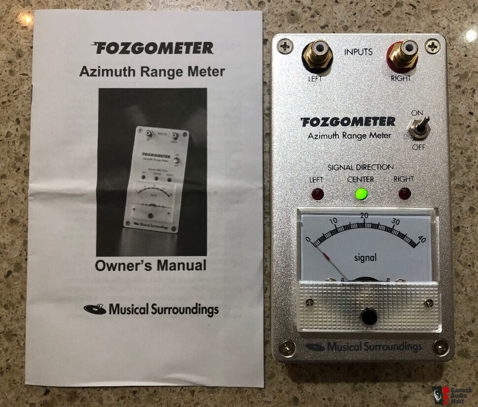 FOZGOMETER Range Meter to help set and adjust turntable cartridge