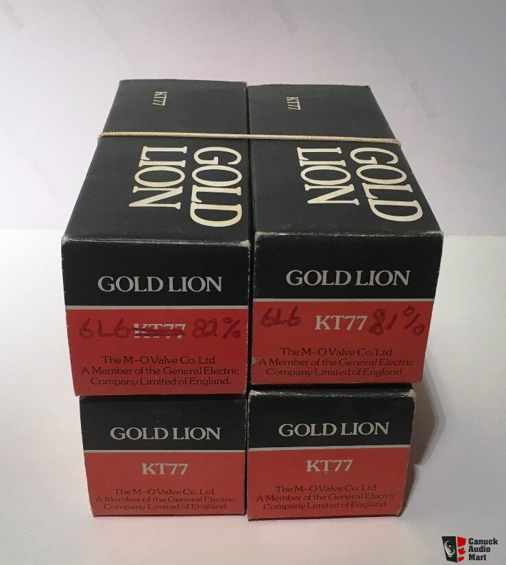 QUAD of Original Genuine GEC GOLD LION KT77 Tubes. RARE ! For Sale ...