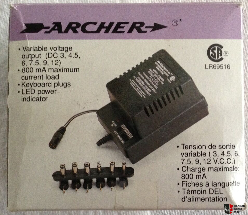 Power Supply AC to DC ADAPTER - Archer DELUXE 800 mA Universal AC to DC ...