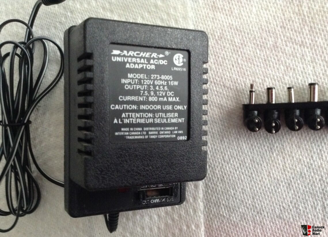 Power Supply AC to DC ADAPTER - Archer DELUXE 800 mA Universal AC to DC ...