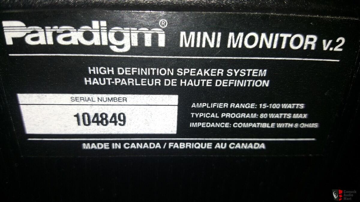 Paradigm Mini Monitor V2 Speakers Excellent Condition Photo #2581318 ...