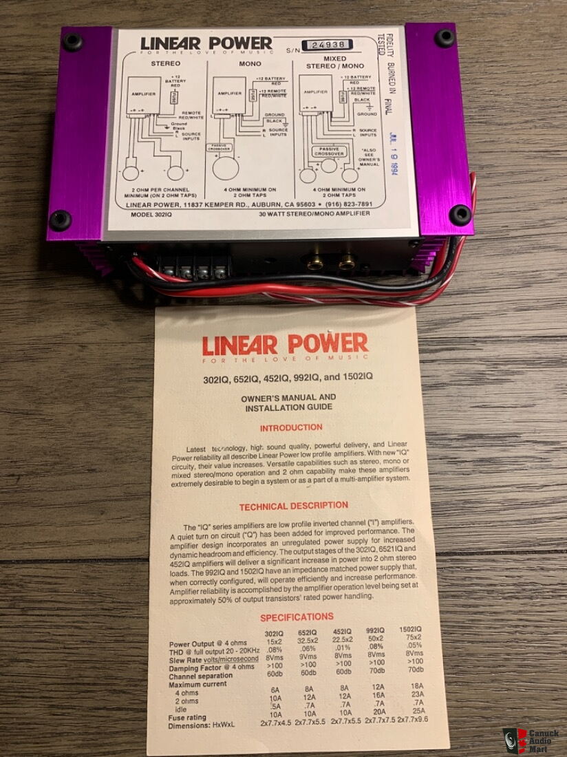 New Open Box. linear power car amplifier 302 Iq Photo #2613811 - US Audio  Mart