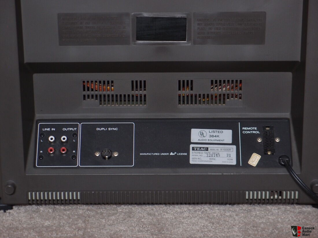 TEAC X-1000R X 1000 R Reel to Reel Auto Reverse Tape Deck with DBX - SOLD  For Sale - Canuck Audio Mart