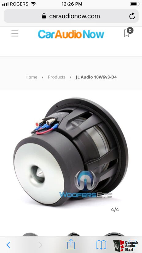 Jl Audio 10w6v3 4 Subwoofer New Photo Us Audio Mart