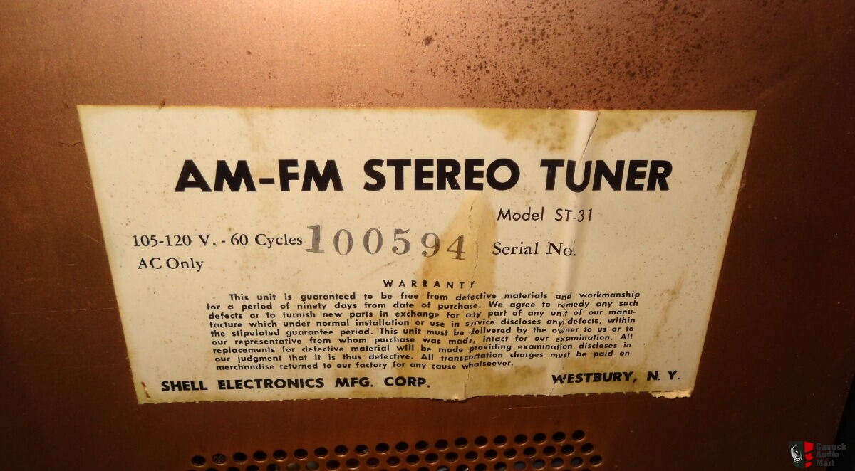 Shell Electronic ST-31 AM-FM Stereo tube tuner with wood case Photo ...