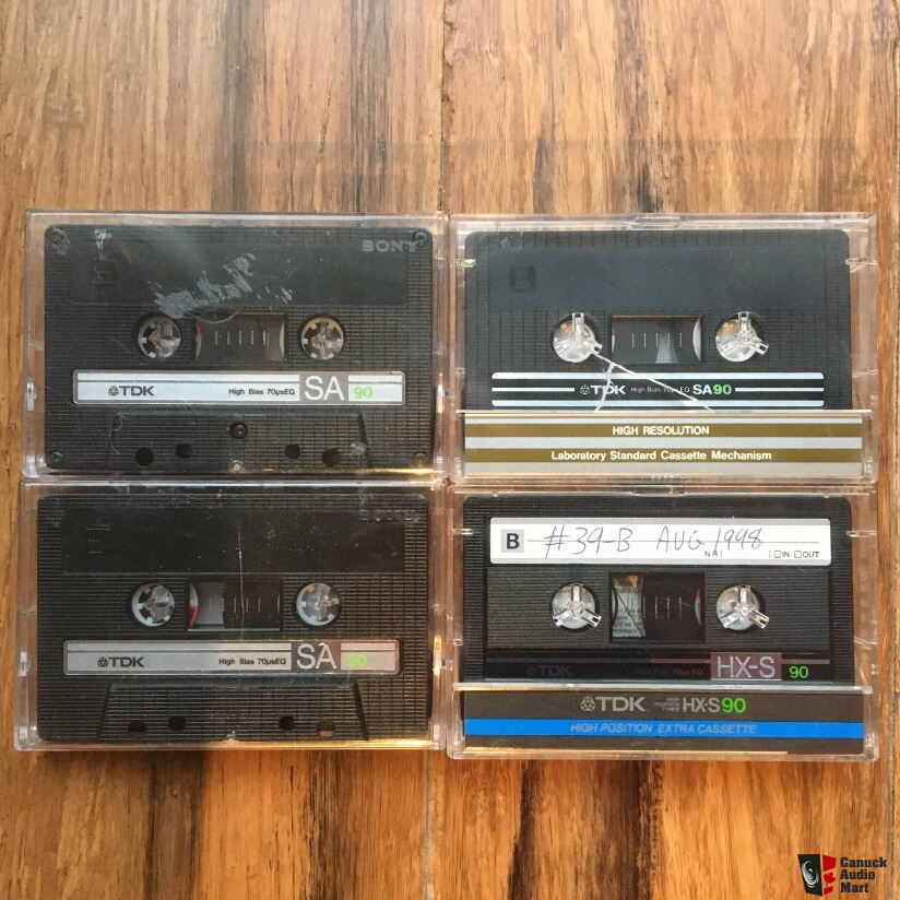 Four (4) TDK SA & HX-S Chrome Audio Cassette 90 minute tapes Type 2 For ...