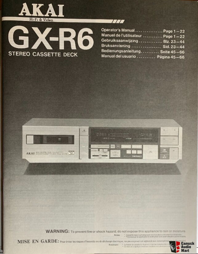AKAI - アカイ GX-R6 Deck ステレオカセットデッキ Stereo Mart Photo