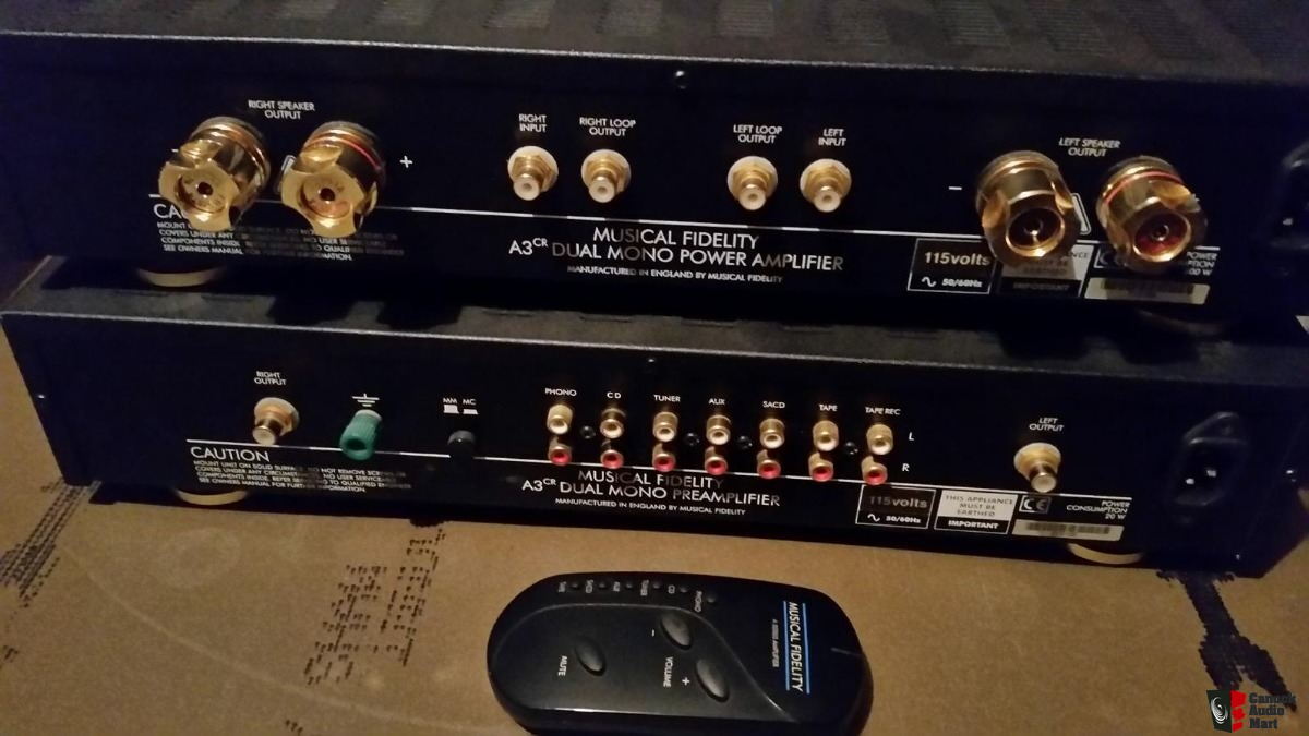 Musical Fidelity A3cr PreAmp and Power Amp combo sold pending pickup