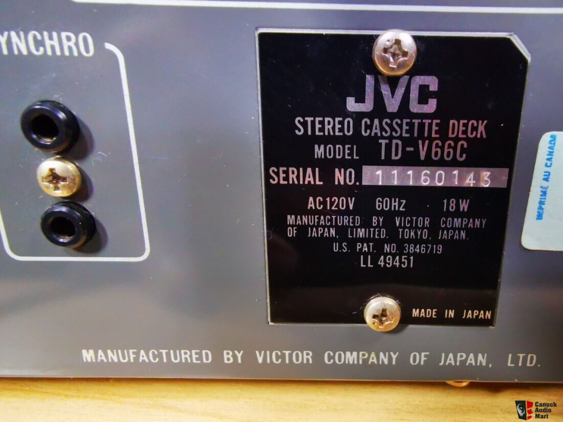 JVC (3)-head cassette deck Model TD-V66 For Sale - Canuck Audio Mart