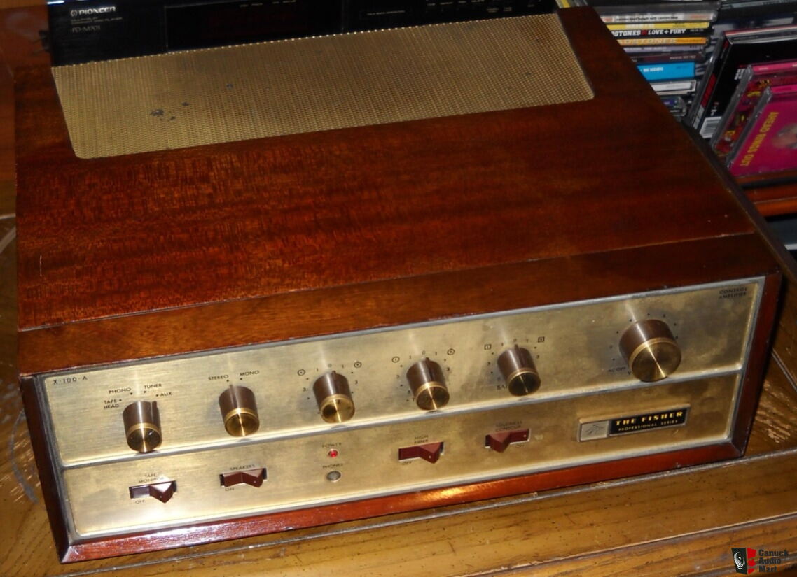 Fisher X100a Integrated Amp with Wood Case Photo 3779548 Canuck