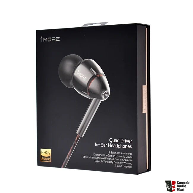 1MORE Quad Driver In-Ear Earphones – Hi-Res Sound With MEMS Mic & In-Line Remote