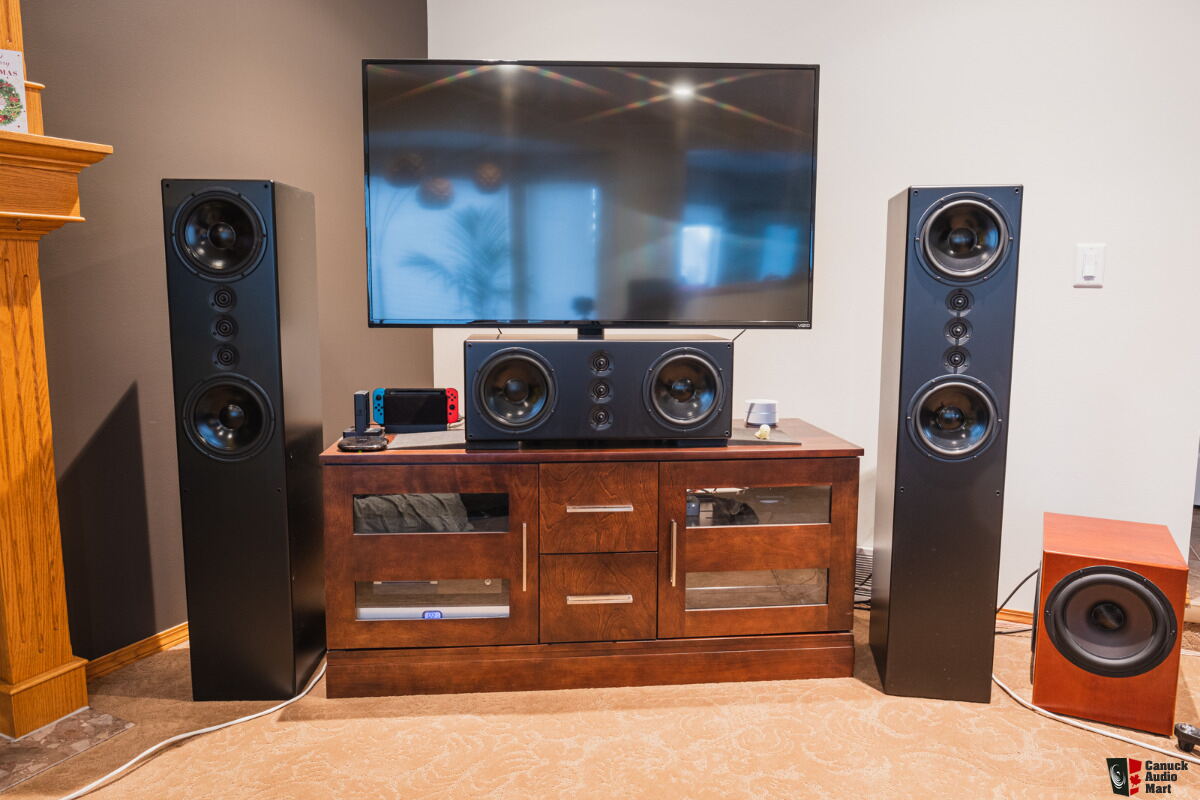 Tekton Design SEAS Pendragon 5-Speaker Home Theater Setup with custom 