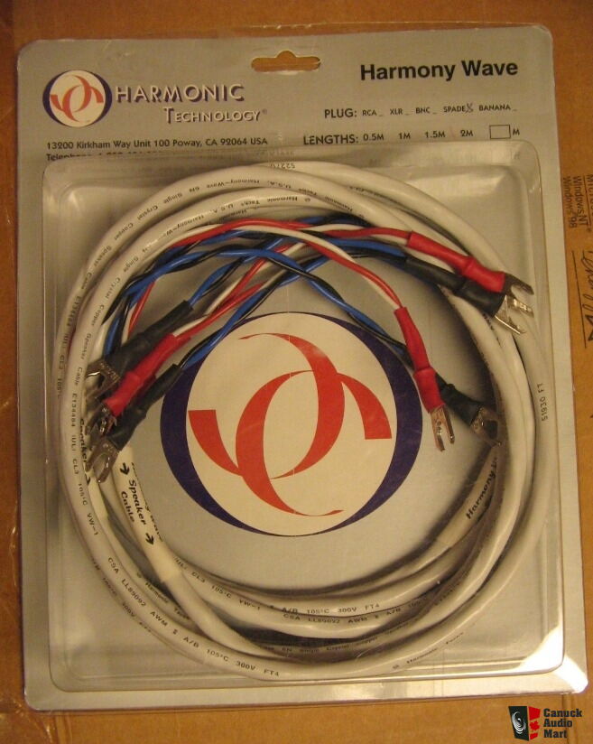 8 Ft Harmonic Technology 6N Single Crystal Copper Speaker Cable Silver