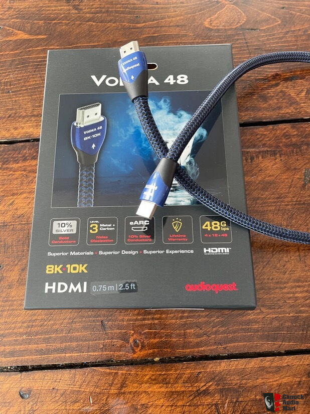 Audioquest Vodka 48 HDMI Cable (0.75M, 8K-10K 48Gbps): MINT 