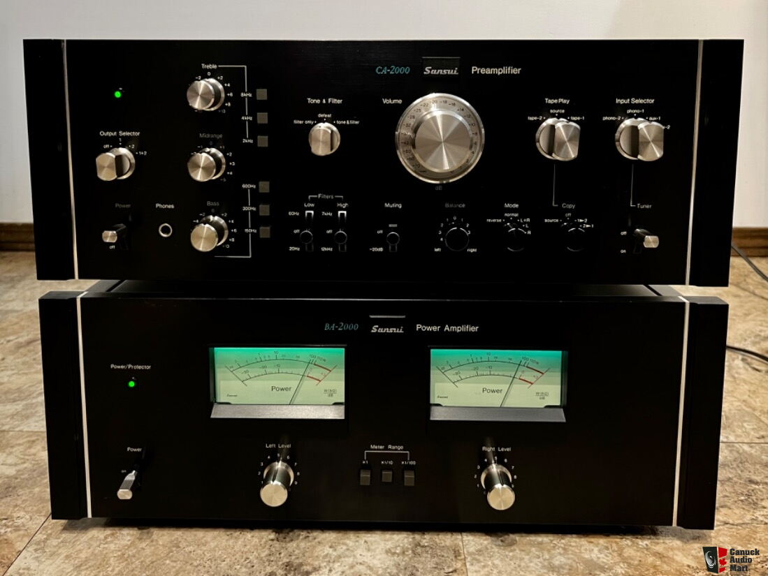 Refurbished 1977 Sansui BA-2000 Power Amp CA-2000 Pre Amplifier *pro ...