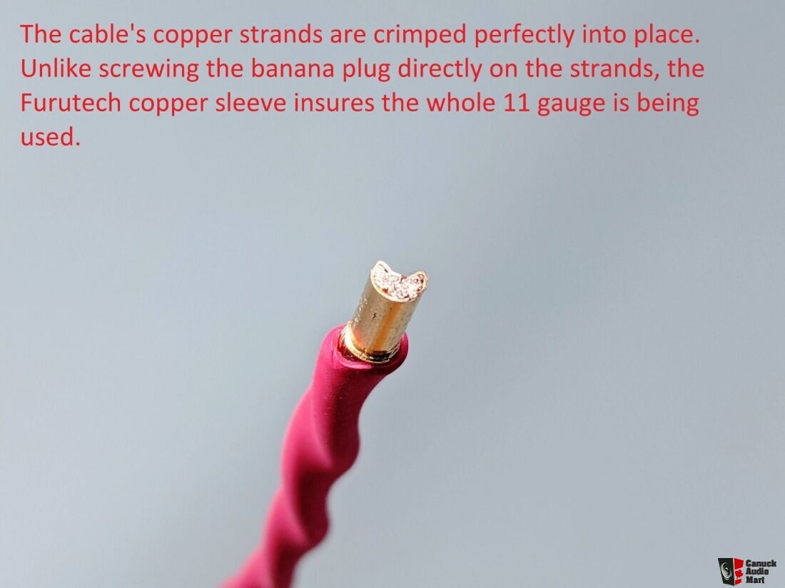 2.5m pair 12AWG UltraHigh end OCC copper Furutech speaker cables with