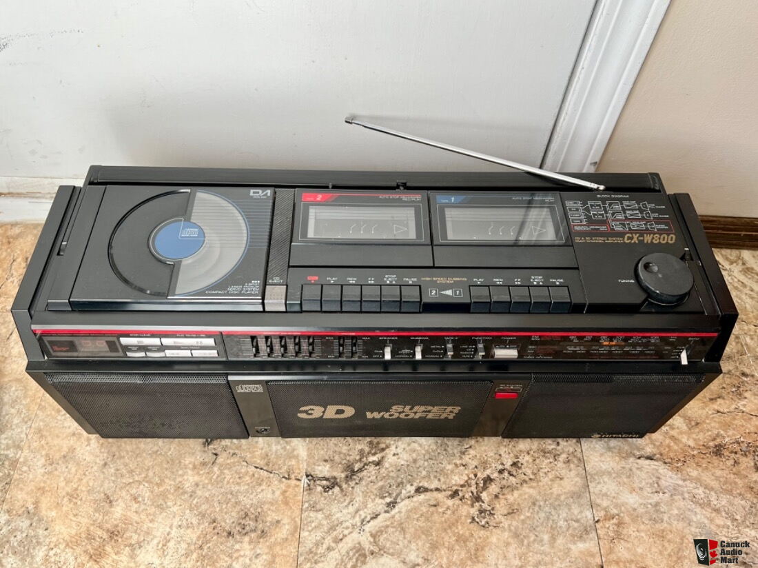 1986 Hitachi CX-W800 Boombox portable sound system as is needs work ...