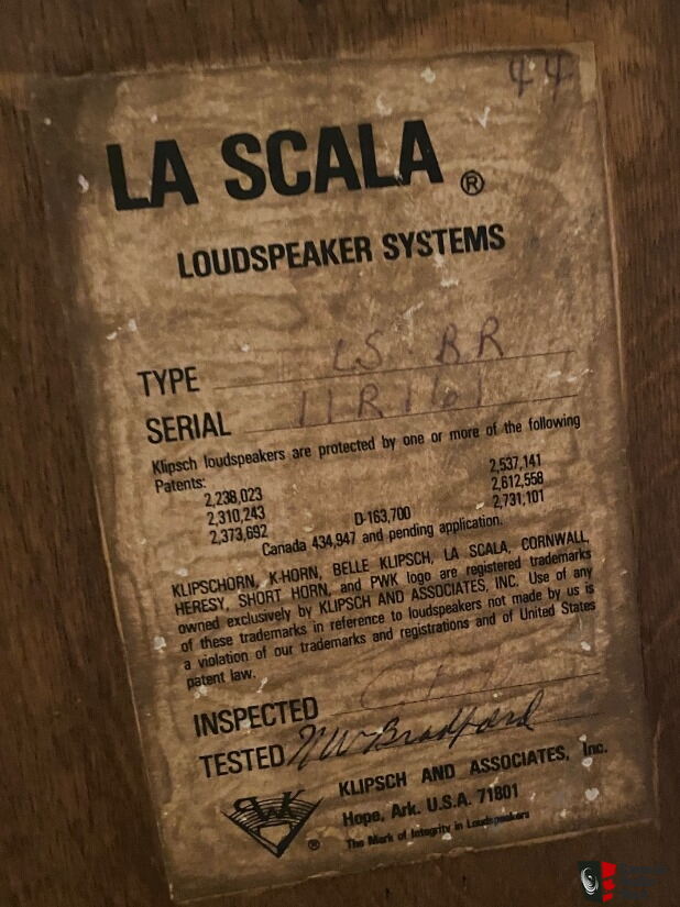 Vintage Klipsch La Scala speakers Photo #4433127 - Canuck Audio Mart