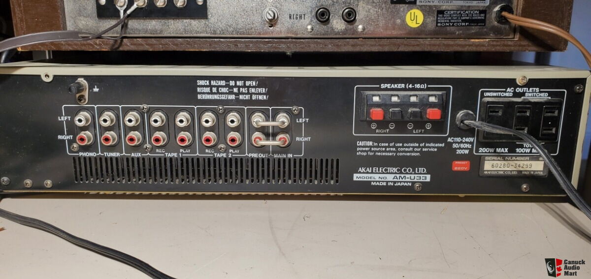 AKAI AM-3000 PHONO Amplificateur Complet Argent / Révisé 1 An De