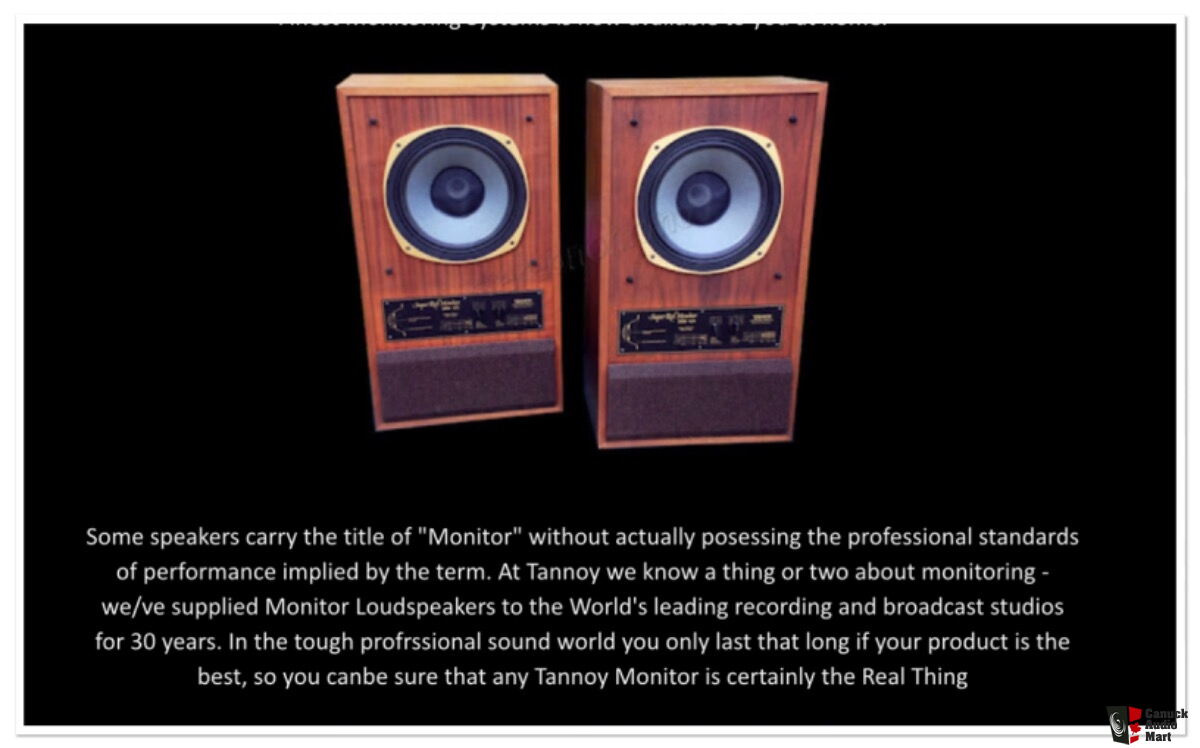 Tannoy SRM 12x super red monitor For Sale - Canuck Audio Mart